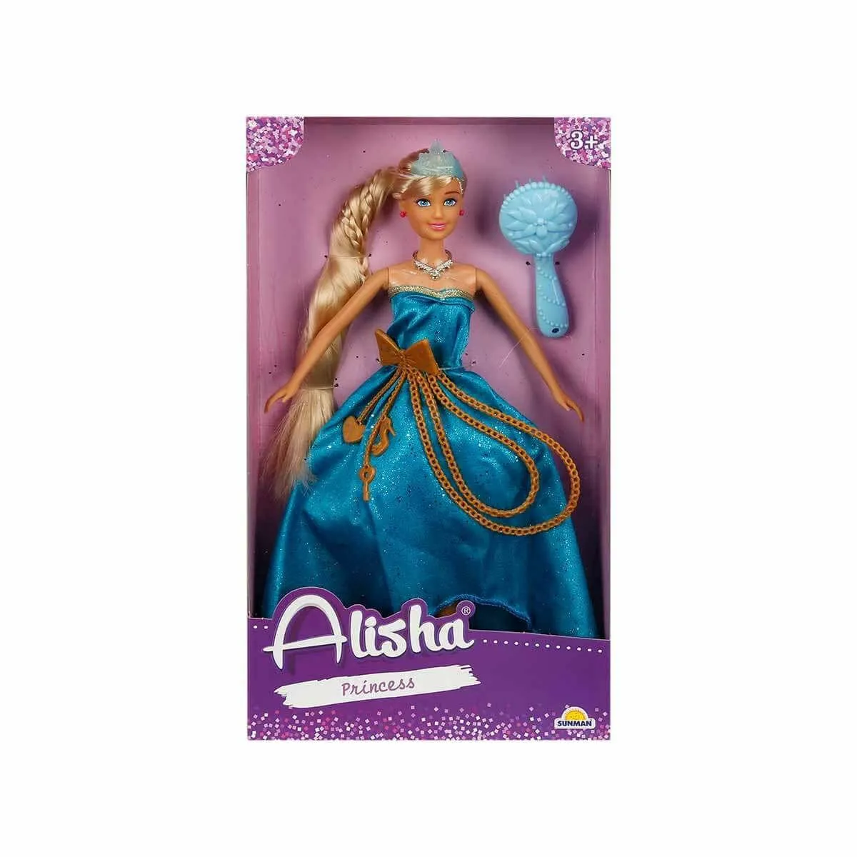 Alisha Prenses Uzun Saçlı Aksesuarlı Bebek Set 29 cm 3renk — görsel 2
