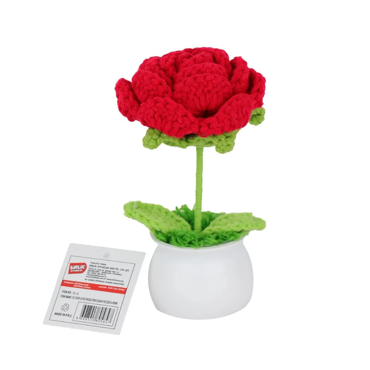 5 Kroşe Örgü Şakayık Çiçek -Birliktoys