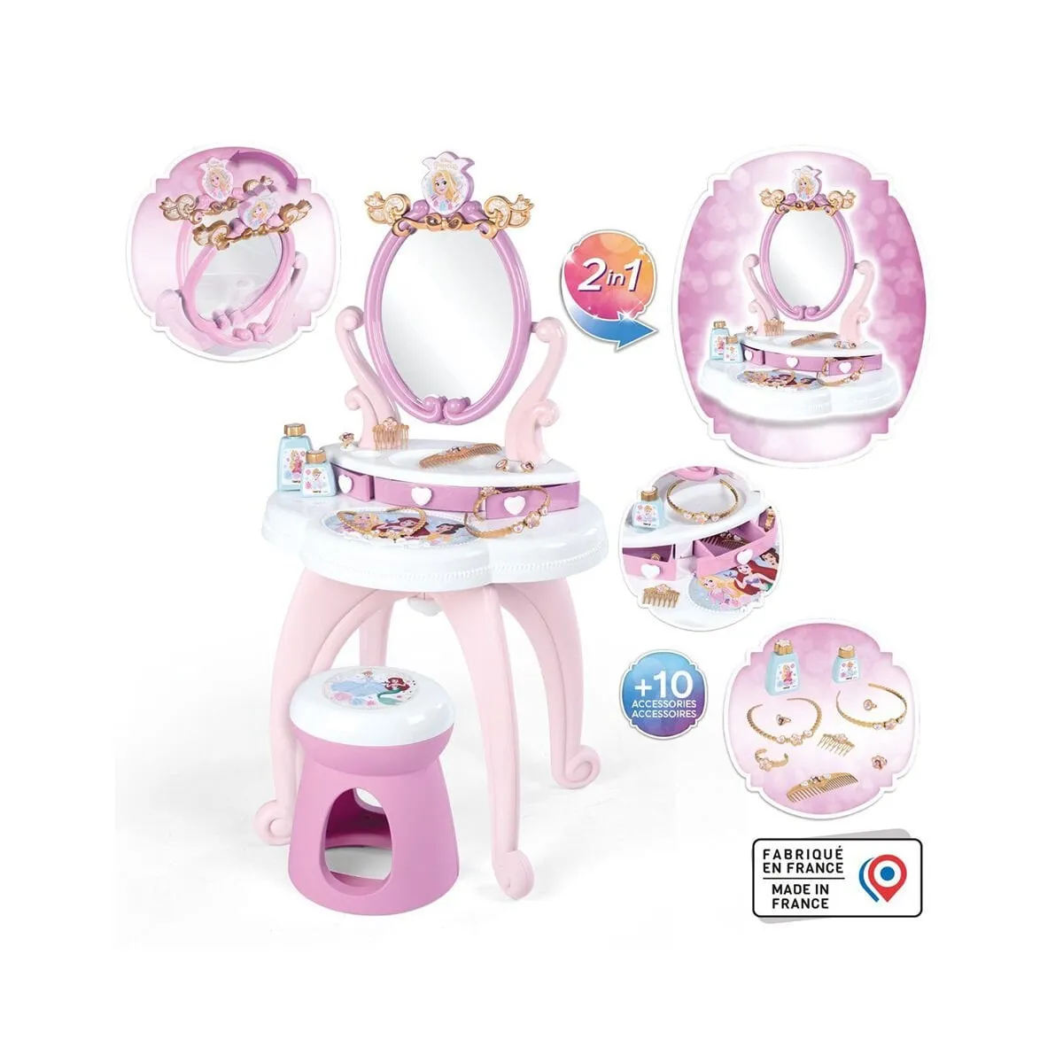 Smoby Disney Prensesleri 2si1 arada Güzellik Masası Oyun Seti