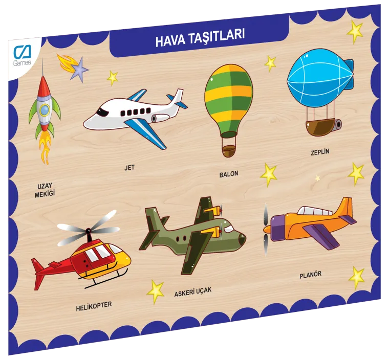 CAAHS-3202 Ca Games Ahşap Hava Taşıtları Bul-Tak
